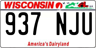 WI license plate 937NJU