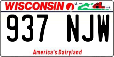 WI license plate 937NJW