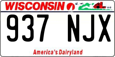 WI license plate 937NJX