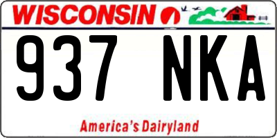 WI license plate 937NKA