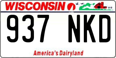 WI license plate 937NKD