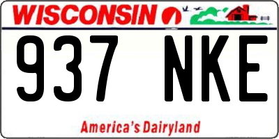 WI license plate 937NKE
