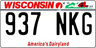WI license plate 937NKG