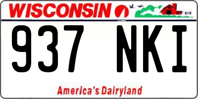 WI license plate 937NKI