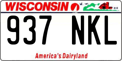 WI license plate 937NKL