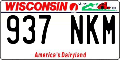 WI license plate 937NKM