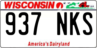 WI license plate 937NKS