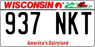 WI license plate 937NKT