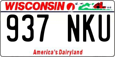 WI license plate 937NKU