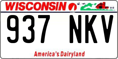 WI license plate 937NKV