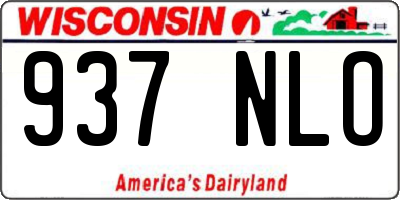 WI license plate 937NLO