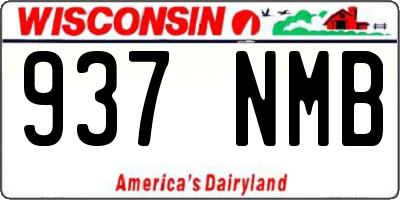 WI license plate 937NMB