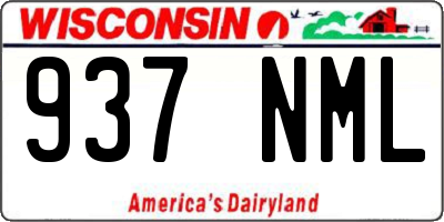 WI license plate 937NML