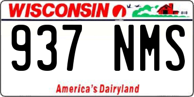 WI license plate 937NMS