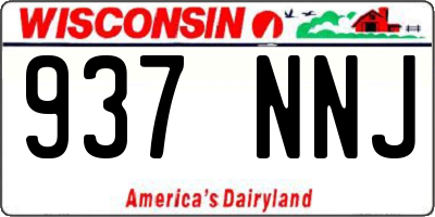 WI license plate 937NNJ