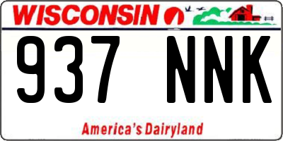 WI license plate 937NNK