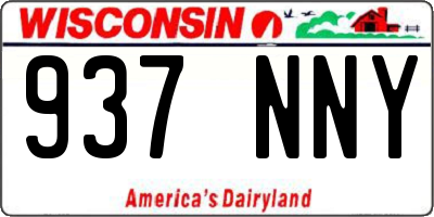 WI license plate 937NNY
