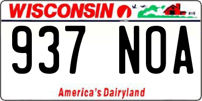 WI license plate 937NOA