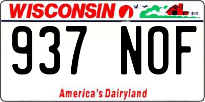 WI license plate 937NOF