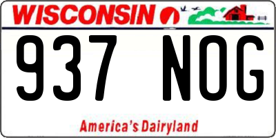 WI license plate 937NOG