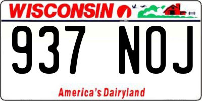 WI license plate 937NOJ