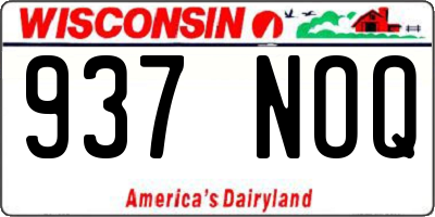 WI license plate 937NOQ