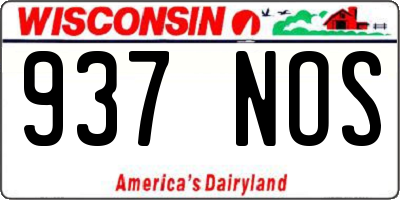 WI license plate 937NOS