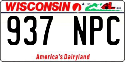WI license plate 937NPC