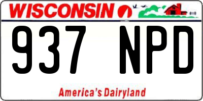 WI license plate 937NPD