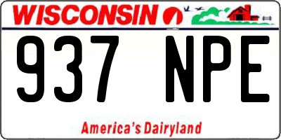 WI license plate 937NPE