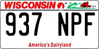WI license plate 937NPF
