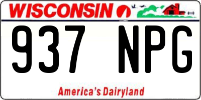 WI license plate 937NPG