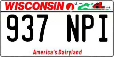 WI license plate 937NPI