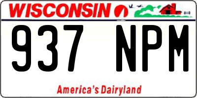 WI license plate 937NPM