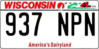 WI license plate 937NPN