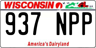 WI license plate 937NPP