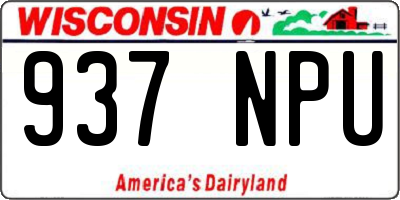 WI license plate 937NPU