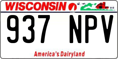 WI license plate 937NPV