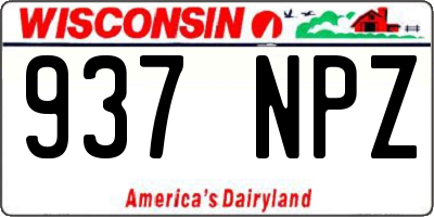 WI license plate 937NPZ