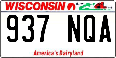 WI license plate 937NQA