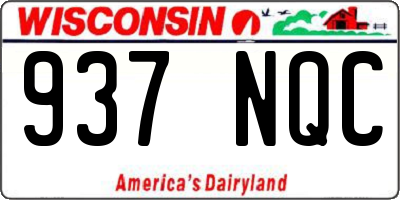 WI license plate 937NQC