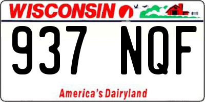 WI license plate 937NQF