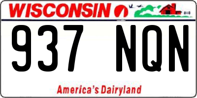 WI license plate 937NQN