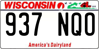 WI license plate 937NQO
