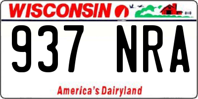 WI license plate 937NRA