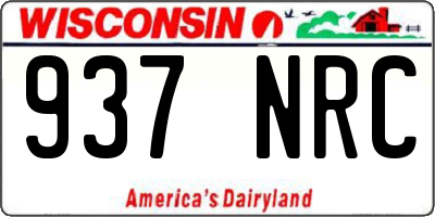 WI license plate 937NRC