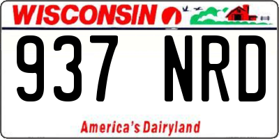 WI license plate 937NRD
