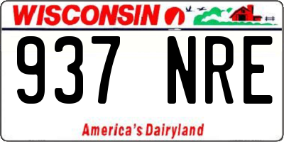 WI license plate 937NRE