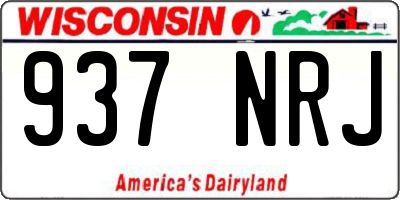 WI license plate 937NRJ