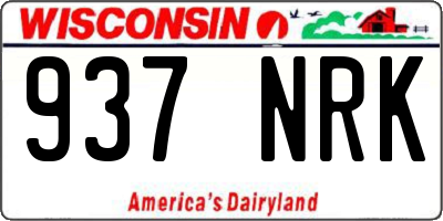 WI license plate 937NRK